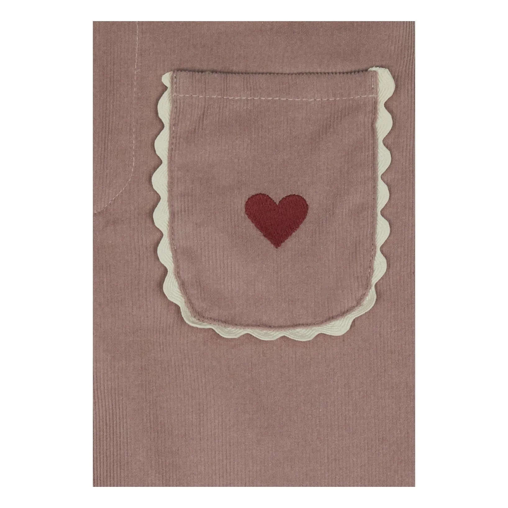 Mipounet - Géraldine Hearts Kadife Pantolon | Soluk Pembe