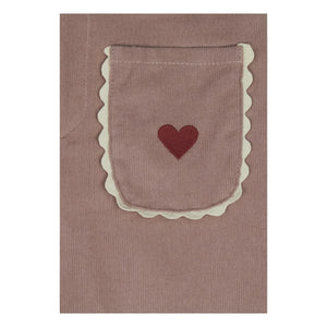 Mipounet - Géraldine Hearts Kadife Pantolon | Soluk Pembe