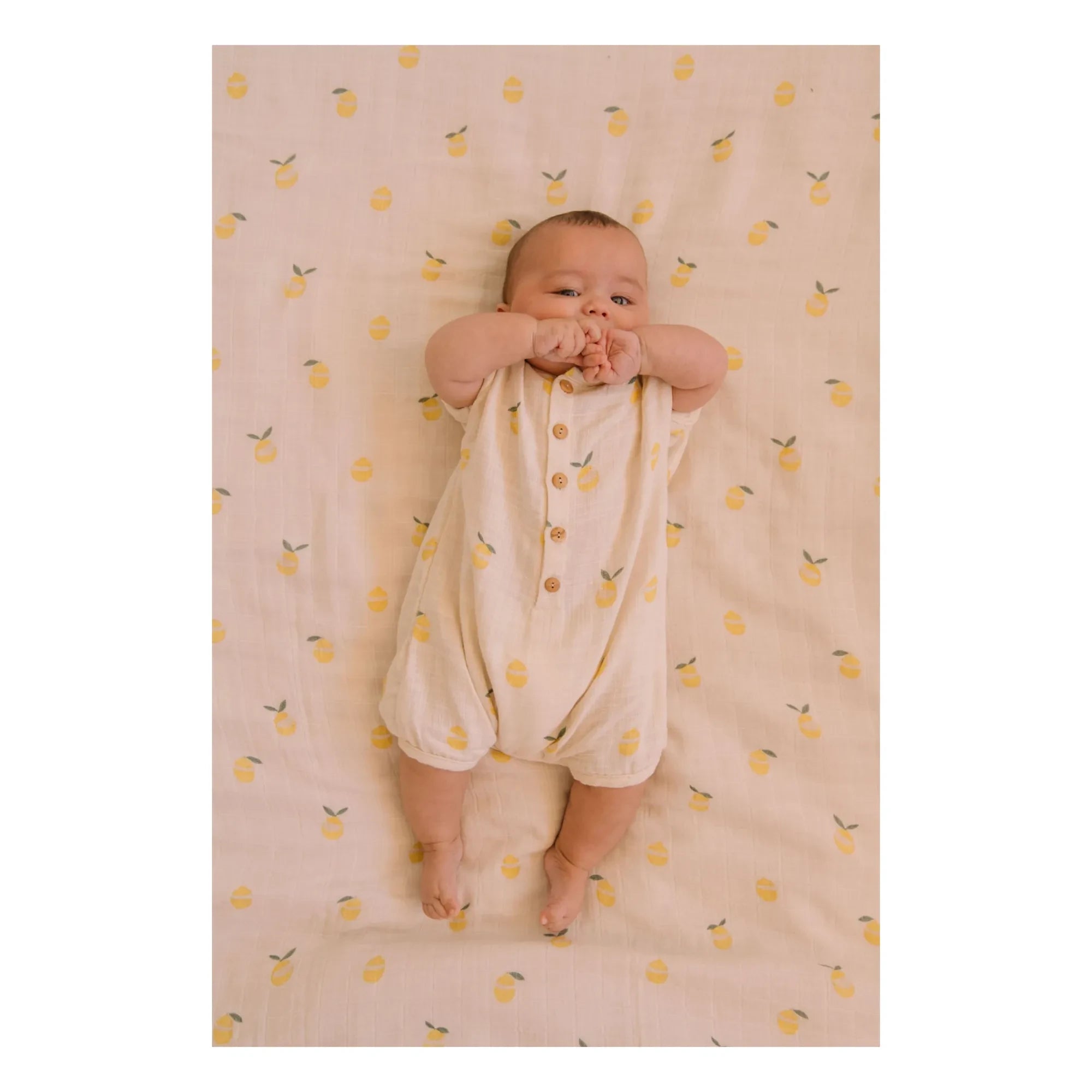 Studio Bohème - Combishort Bebecito Lemons Organic Cotton | Ekru