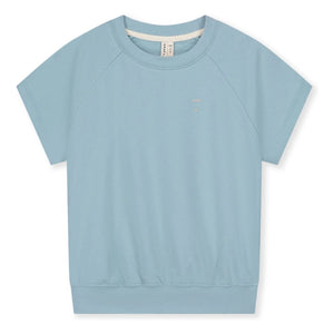 Gray Label - Organik pamuk kısa kollu sweatshirt | Açık mavi
