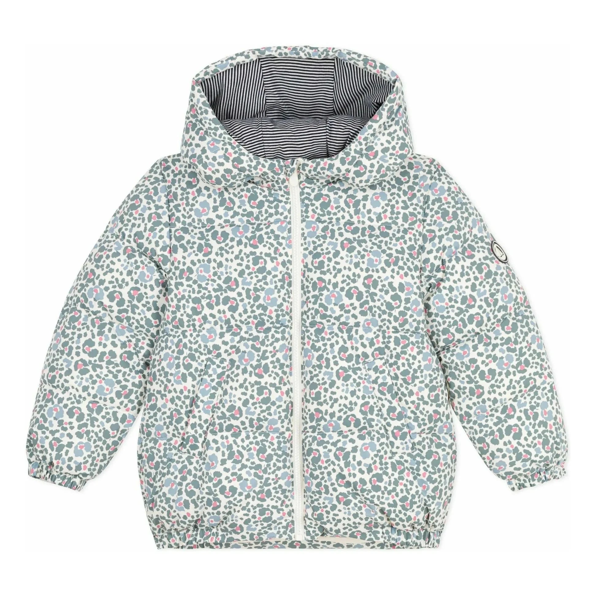 Petit Bateau - Çiçek Desenli Şişme Mont | Ekru