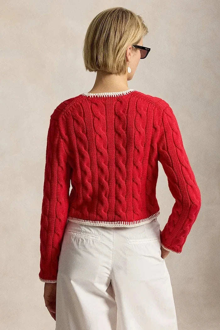 Polo Ralph Lauren Kadın Pamuklu COTTON-SWEATER-CARDIGAN Yelek