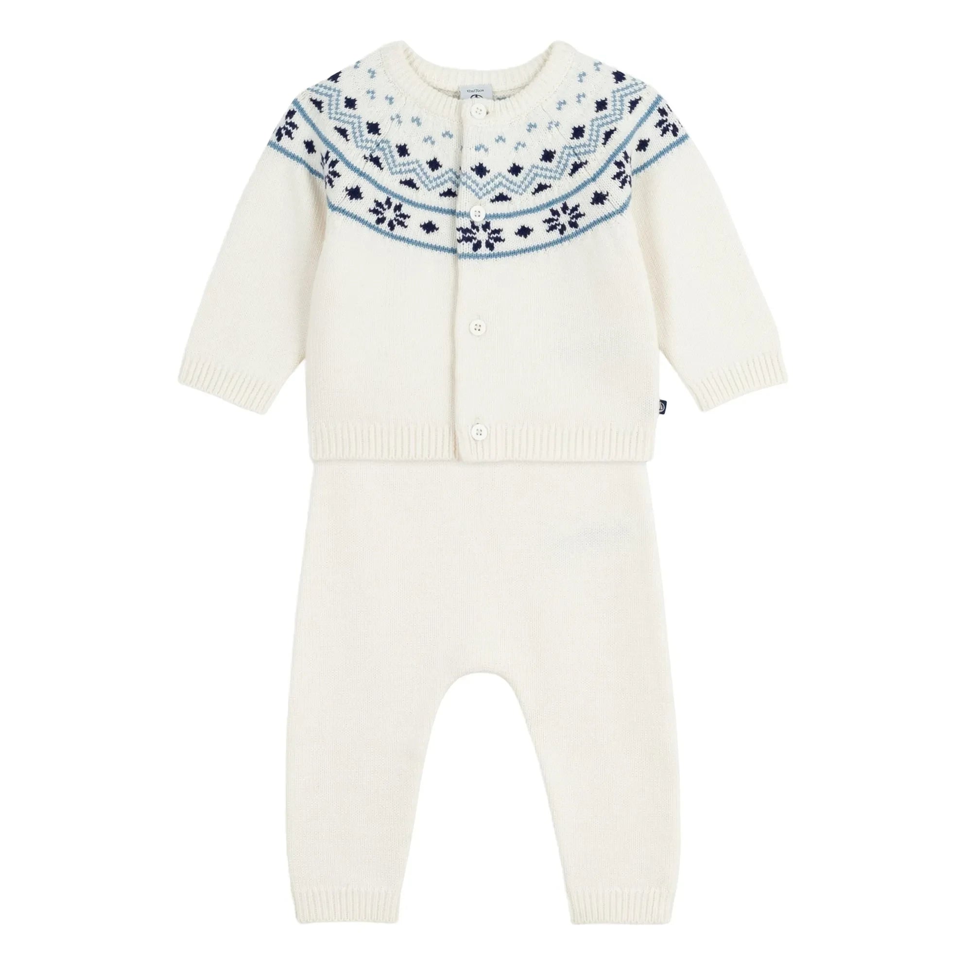 Petit Bateau - Wool Cardigan and Pants Set | Ecru