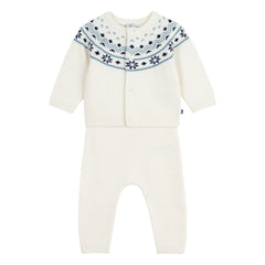 Petit Bateau - Wool Cardigan and Pants Set | Ecru