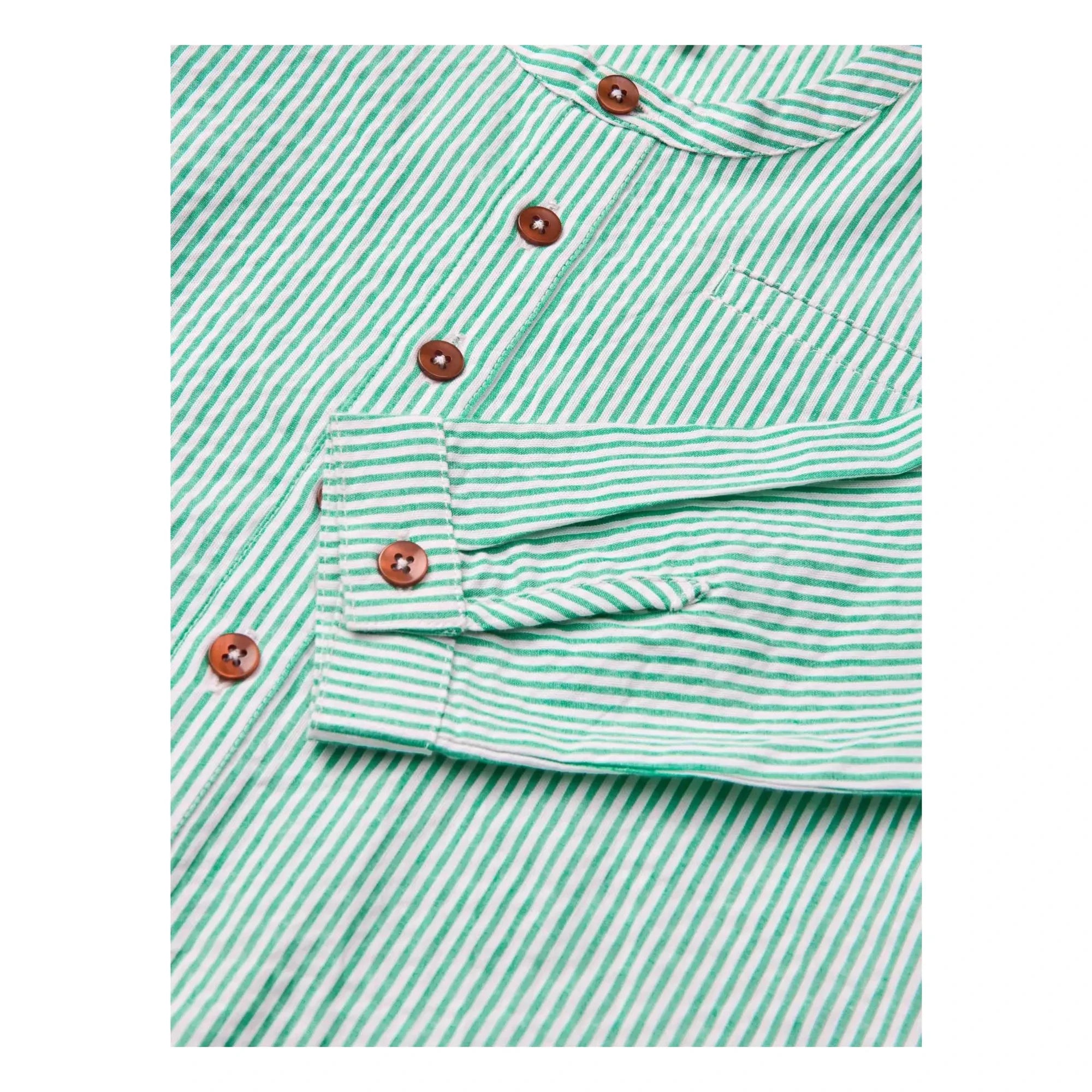 Copenhagen Colors – Gestreiftes Hemd aus Bio-Baumwolle | Türkis