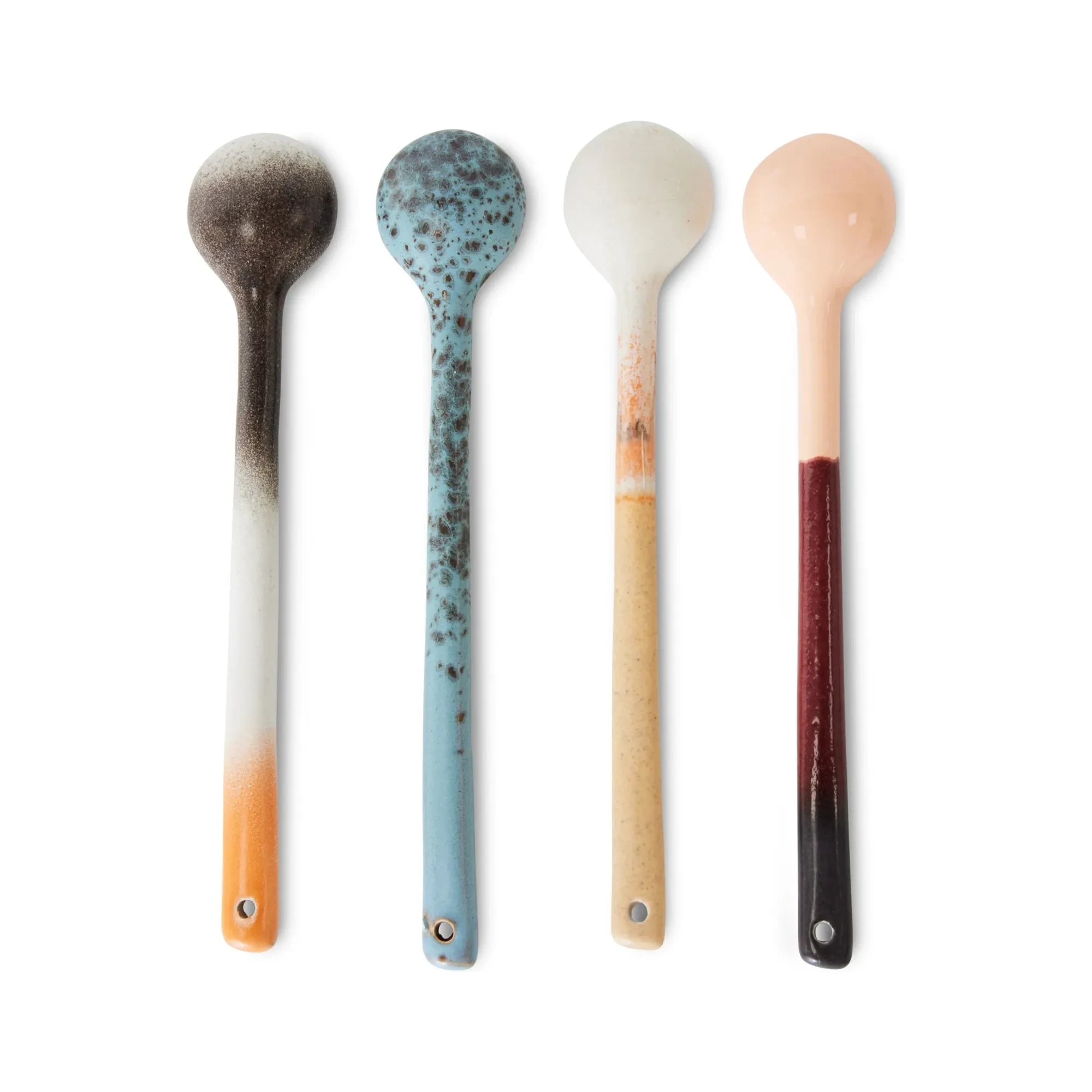 HKliving - Taş çömlek kaşıklar - 4'lü set