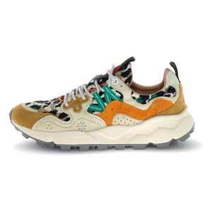 Flower Mountain - Yamano 3 Leopard Süet ve Naylon Sneakers | Turuncu