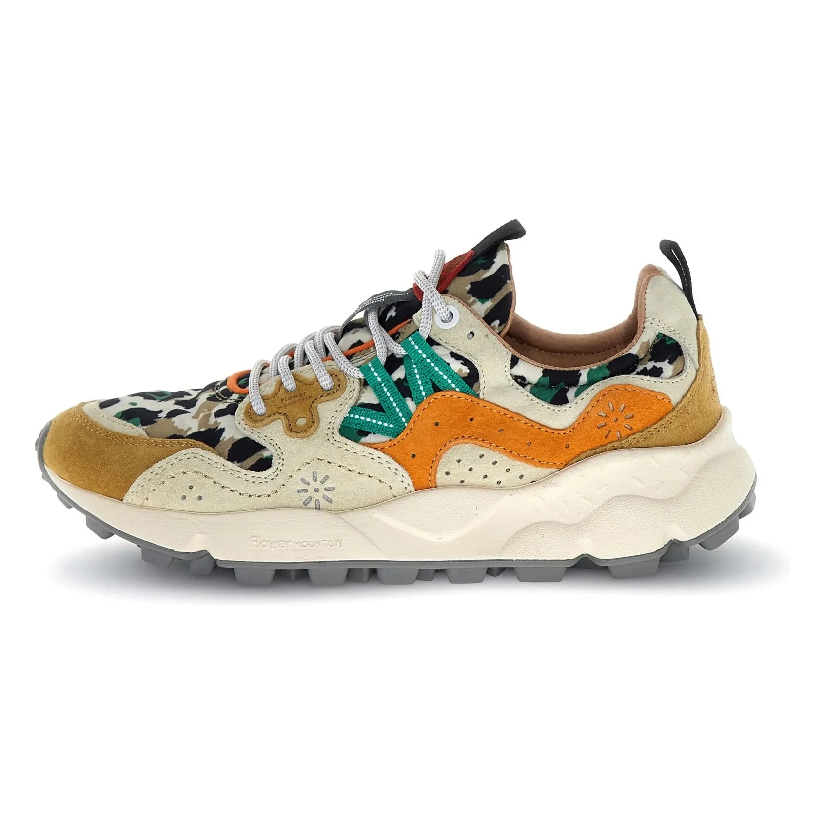 Flower Mountain - Yamano 3 Leopard Süet ve Naylon Sneakers | Turuncu