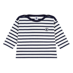 Petit Bateau - Marinière Bebek Tişört | Beyaz