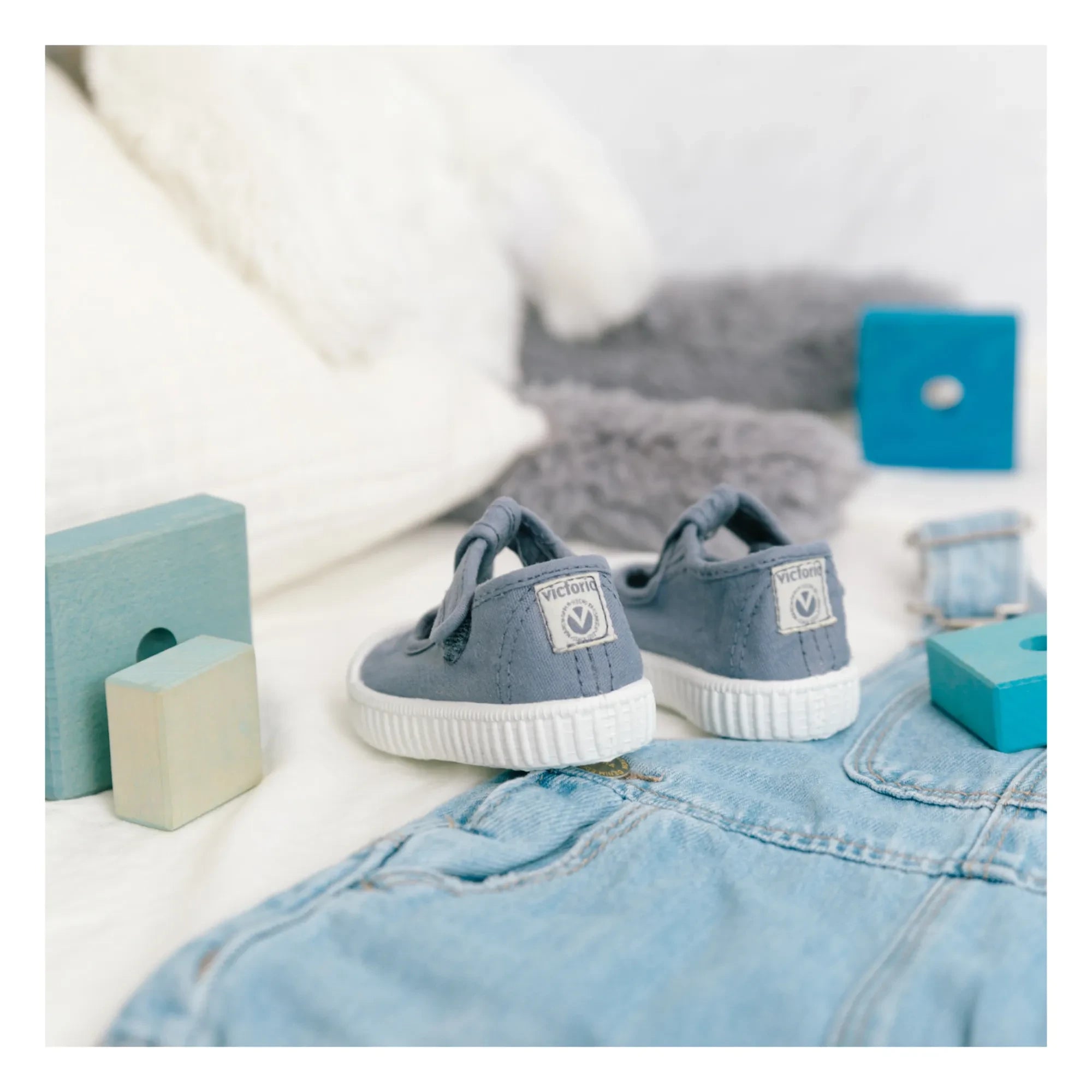 Victoria - Lona Cırt Cırtlı Sneaker Sandalet | Mavi