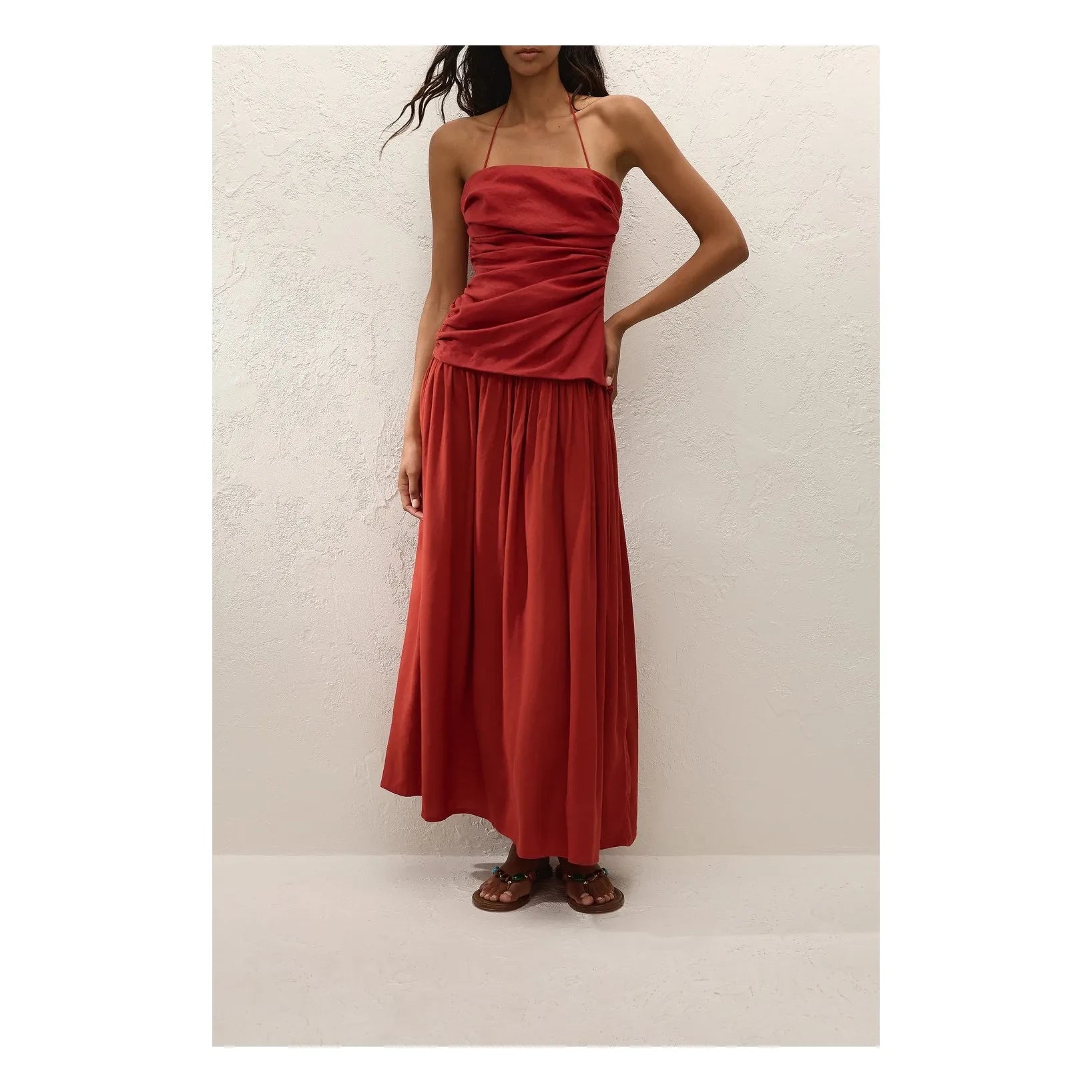 Faithfull the Brand - Notte Maxi Kleid aus Baumwolle | Terracotta