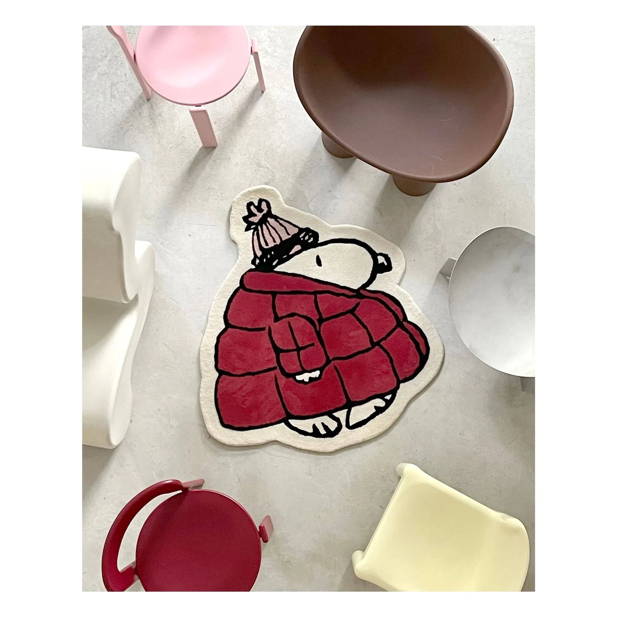 Maison Deux - Peanuts Doudoune halı | Kırmızı
