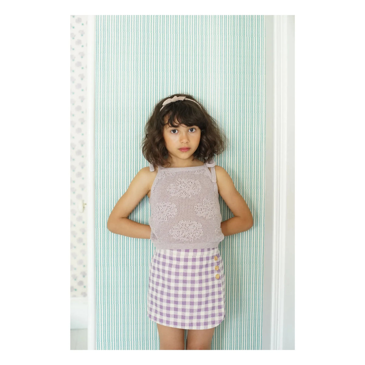 Soor Ploom - Karierter Minirock in Oliv | Lila