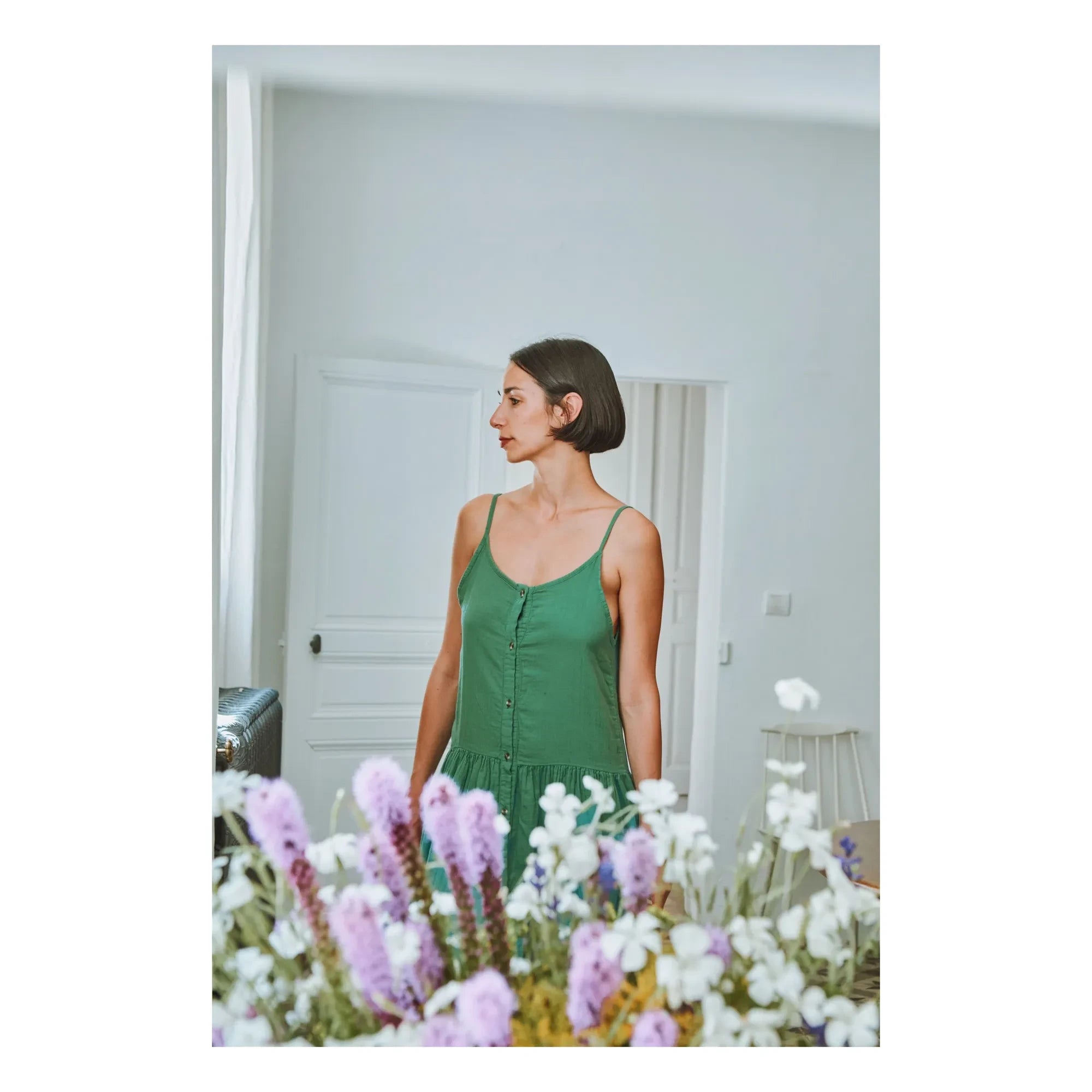 Poudre Organic - Celosie elbise | Orman Yeşili