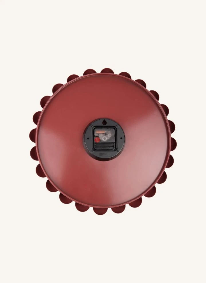 Present Time - Cadiz Dotty Wall Clock | Burgundy