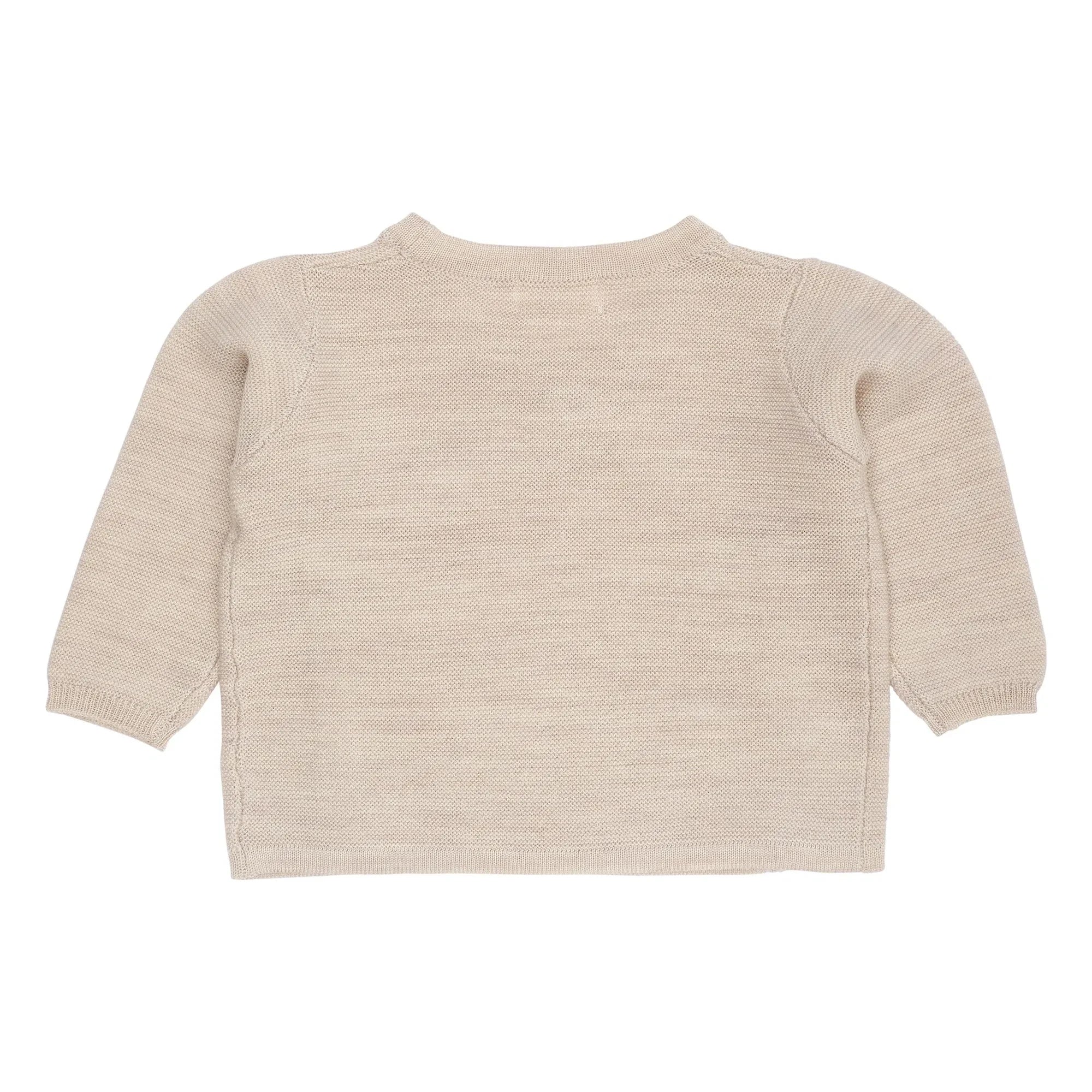 Copenhagen Colors - Heather Beige Merino Wool Double Button Cardigan