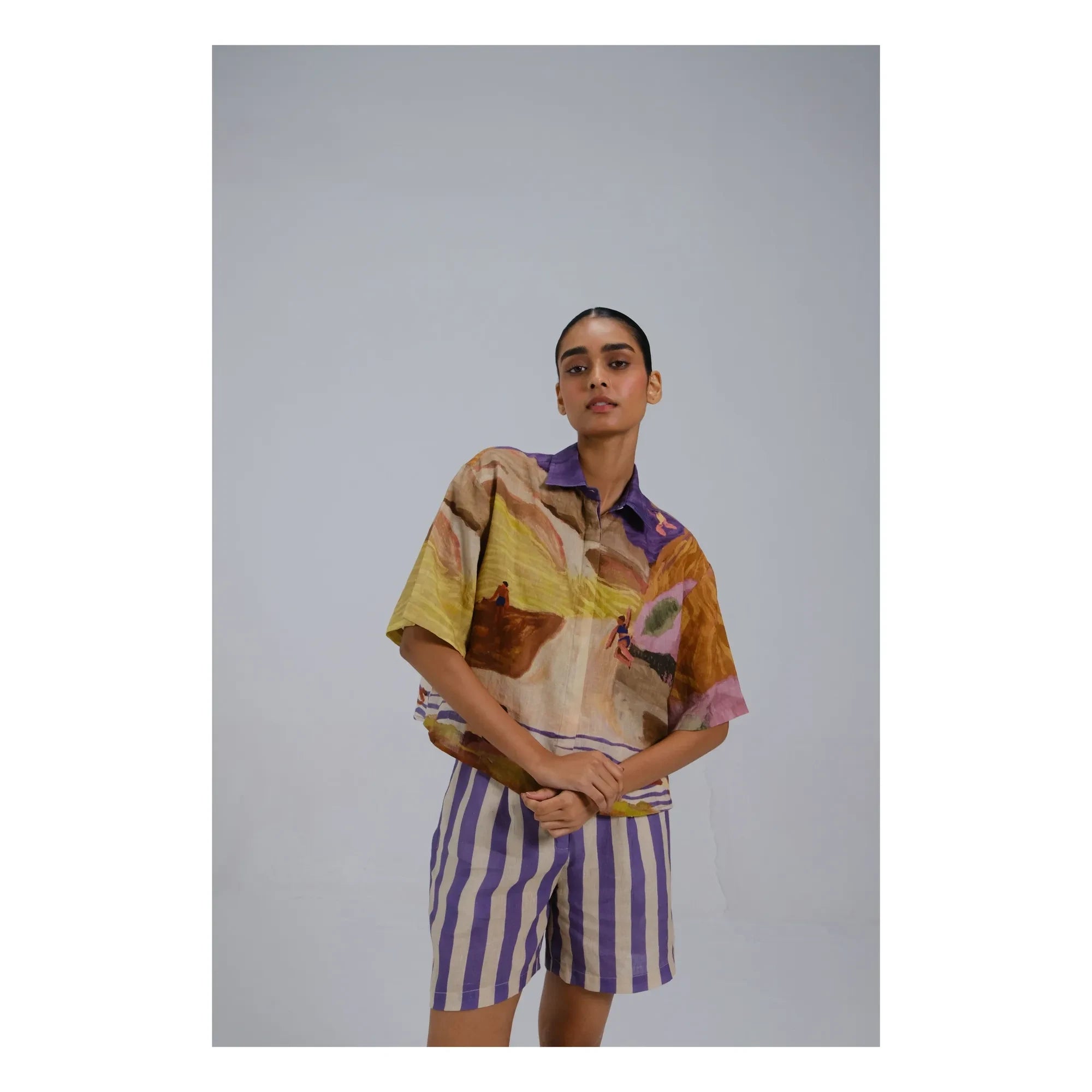 CORD - Ava Linen Shirt | Purple