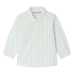Bonpoint - Lawson Striped Organic Cotton Poplin Shirt | Turquoise