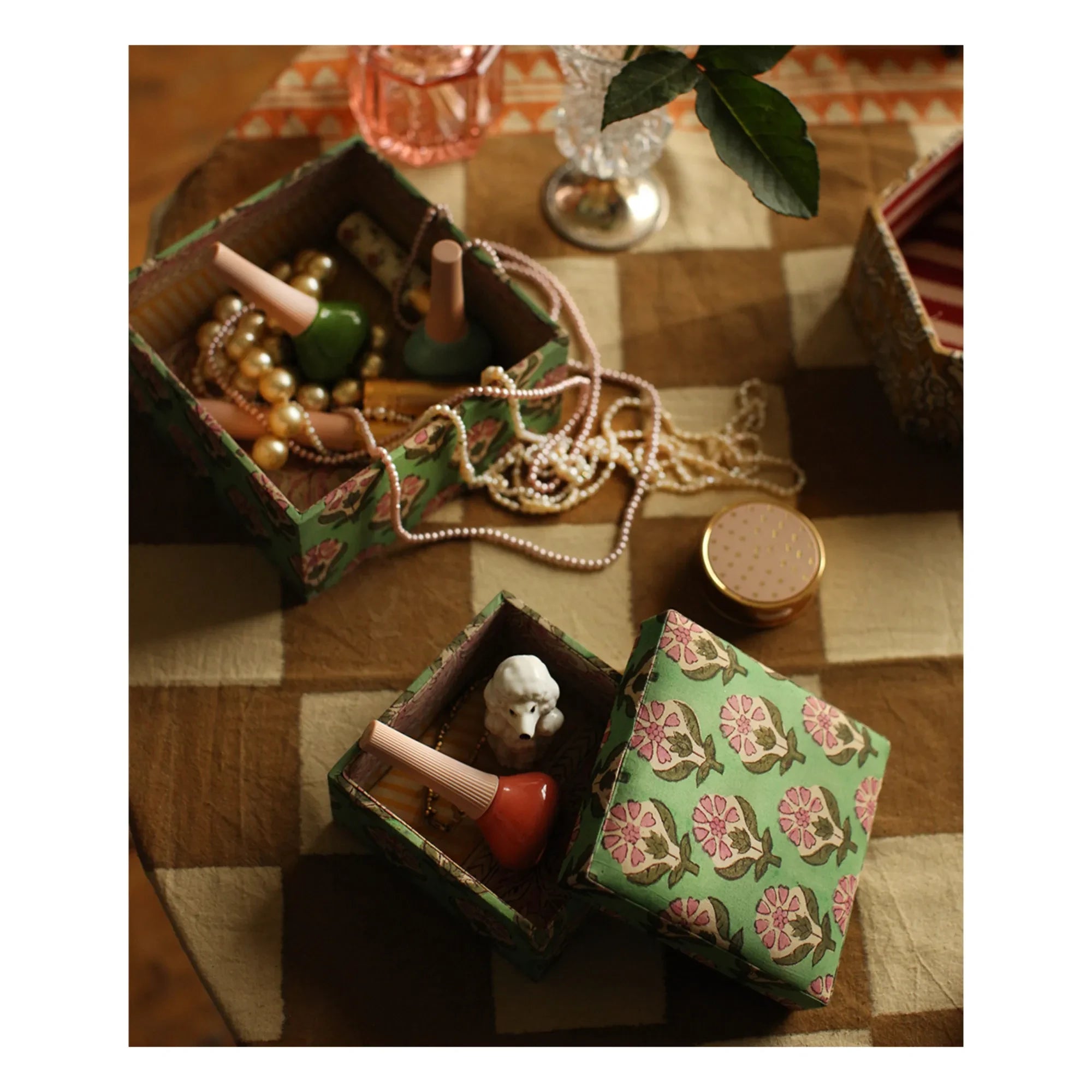 Doing Goods - Emma Wood ve Pamuk Kare Kutular - 2'li Set | Yeşil