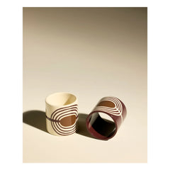 Maison Sarah Lavoine - Mirage Lake Polished Napkin Rings - Set of 2 | Crimson Red
