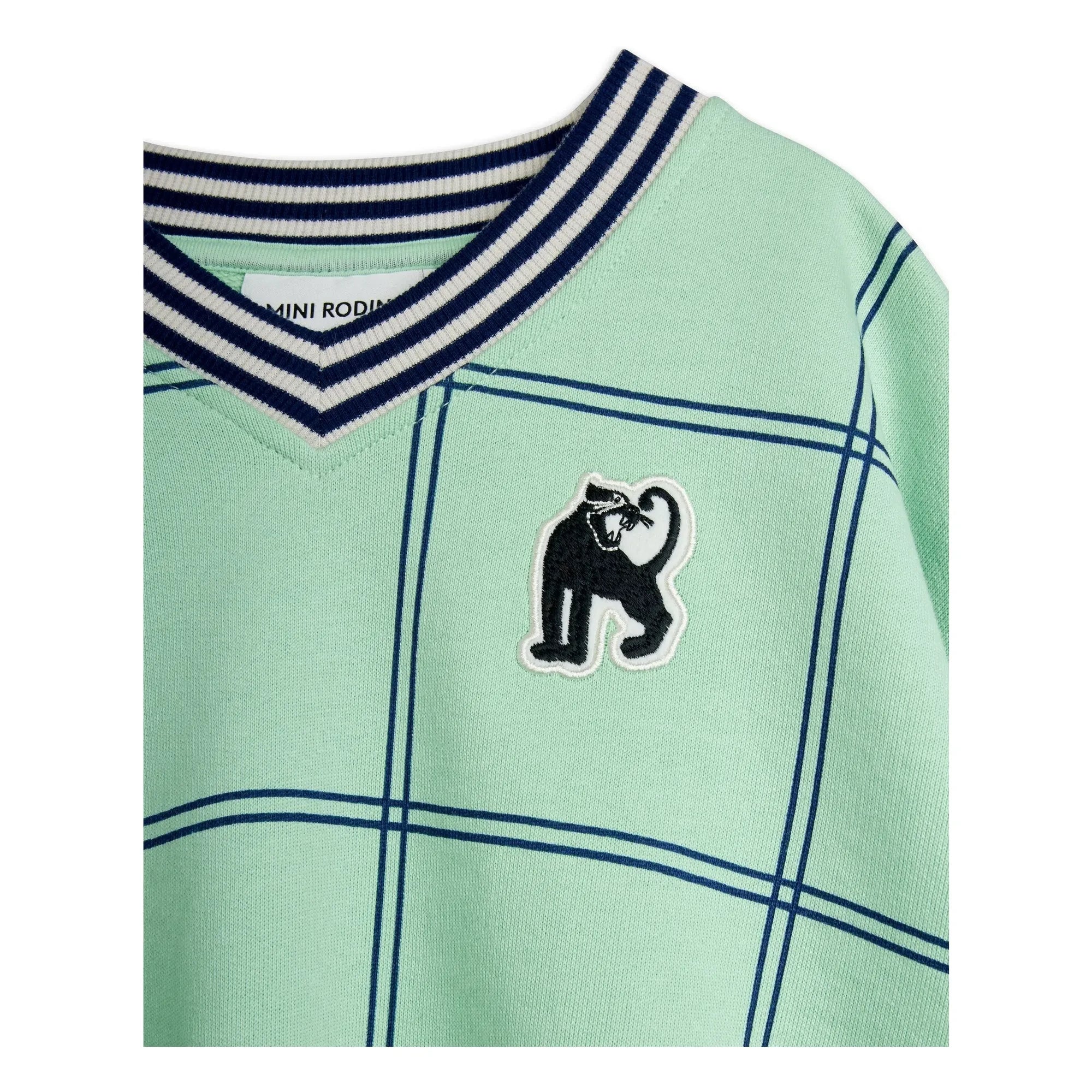 Mini Rodini - Coron Bio-Karo-Sweatshirt | Grün