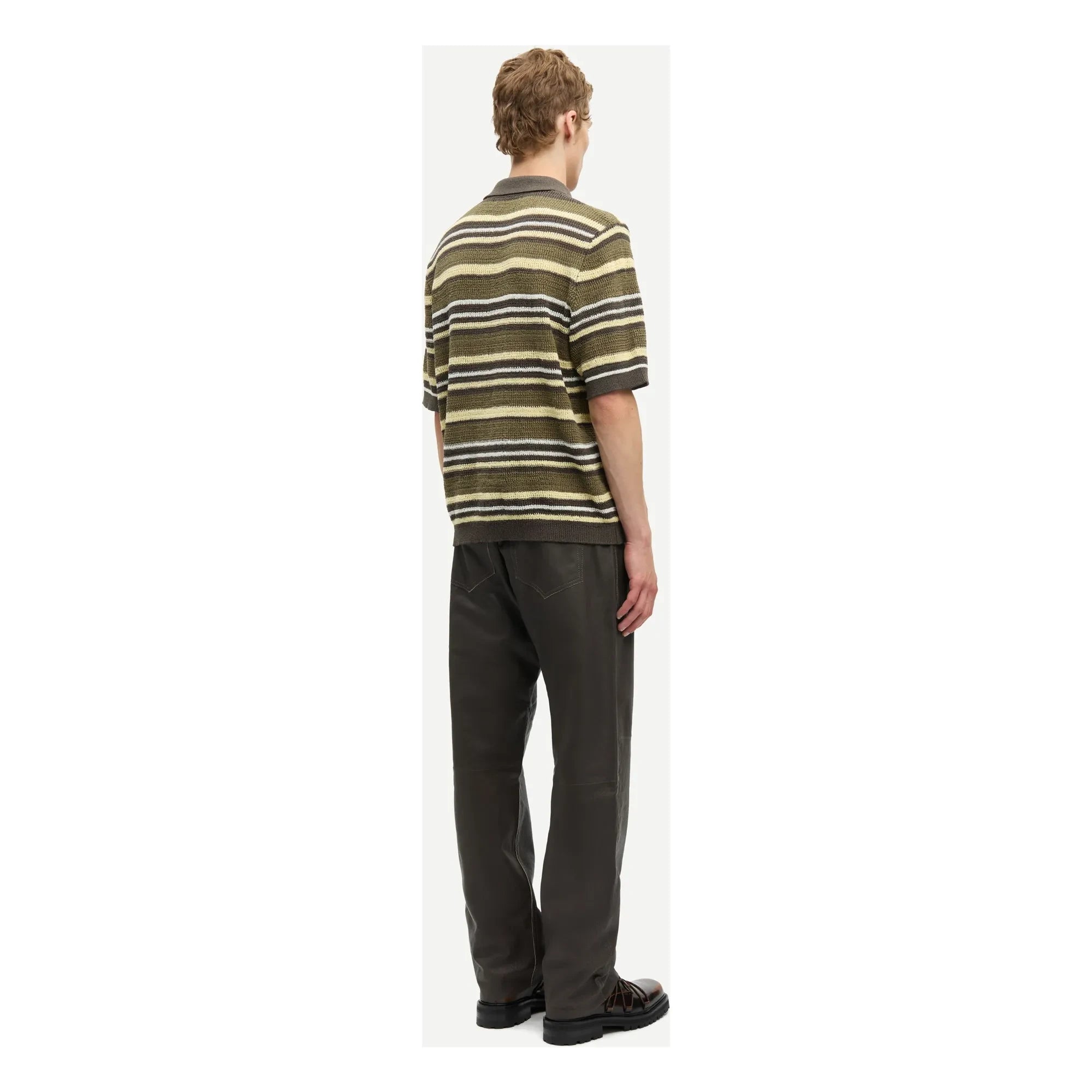 Samsoe Samsoe - Samarco Gestreiftes Strick-Poloshirt | Khaki