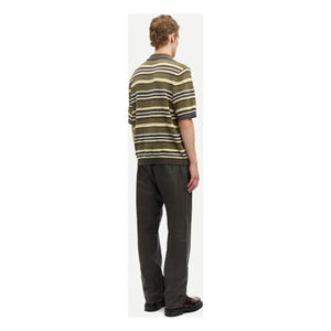 Samsoe Samsoe - Samarco Gestreiftes Strick-Poloshirt | Khaki