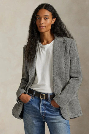 Polo Ralph Lauren kadın tek düğmeli keten ceket
