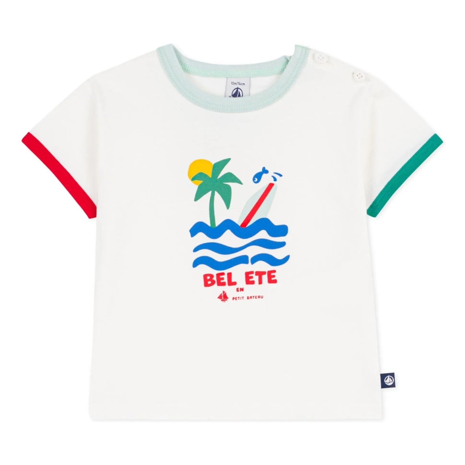 Petit Bateau - Bel Été Organic Cotton Contrast T-Shirt | White