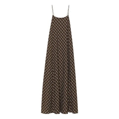 Pomandère - Cotton Check Dress | Chocolate