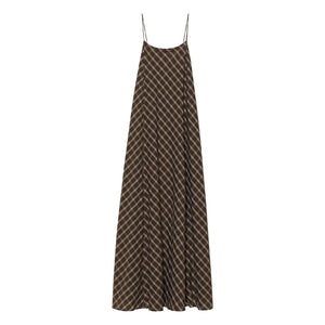 Pomandère - Cotton Check Dress | Chocolate