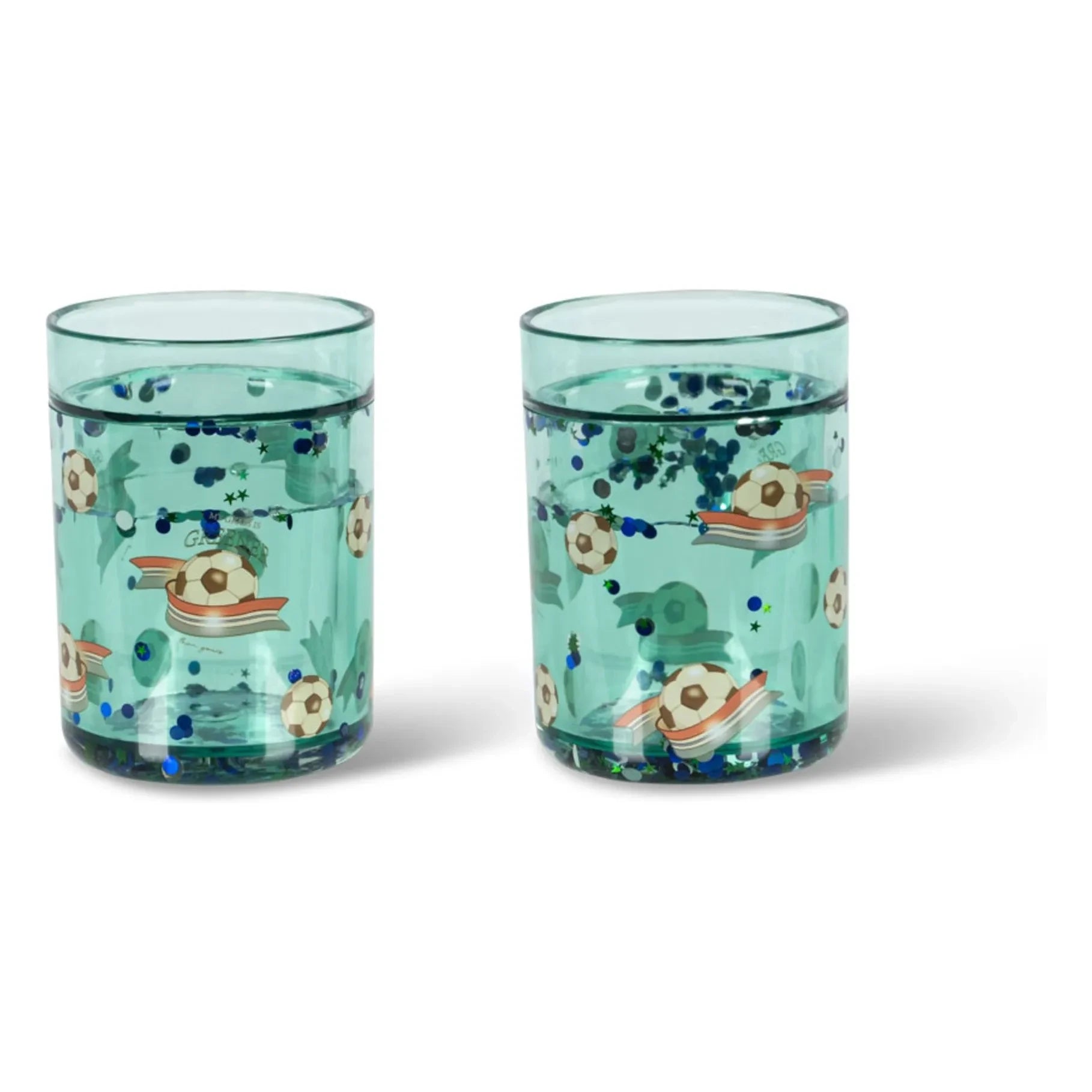 Konges Sløjd - "Kick It" Glitter-Becher - 2er Set | Blau