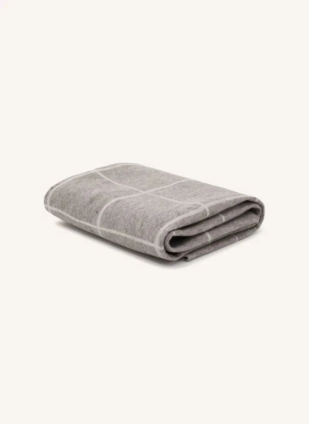 Muskhane - Nuno Checked Felt Blanket | Heather Grey