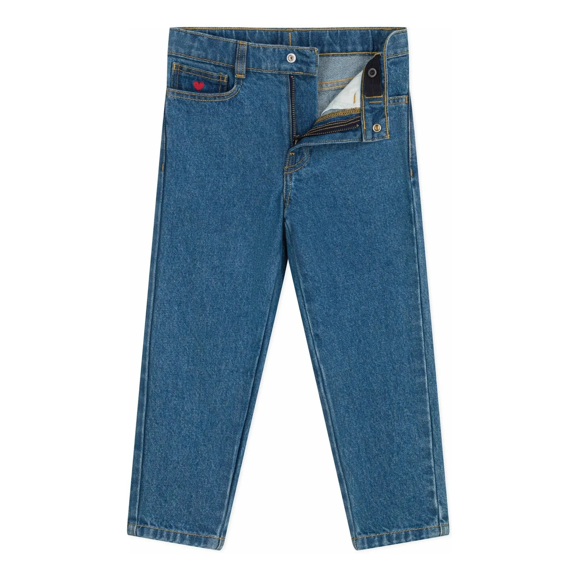 Petit Bateau - Organik Pamuk İşlemeli Cep Jean | Denim mavi