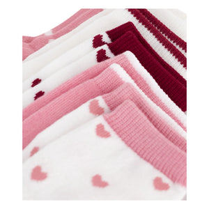Petit Bateau - Pack of 5 Baby Heart Socks | Pink