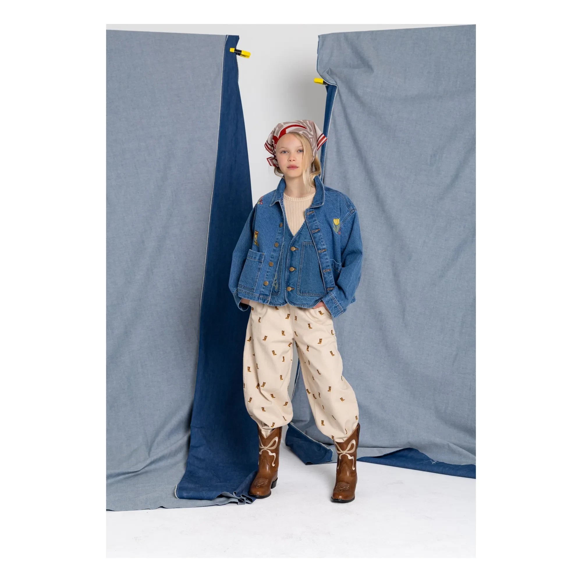 Hundred Pieces - Mara Cheval Kolsuz Denim Ceket | Mavi