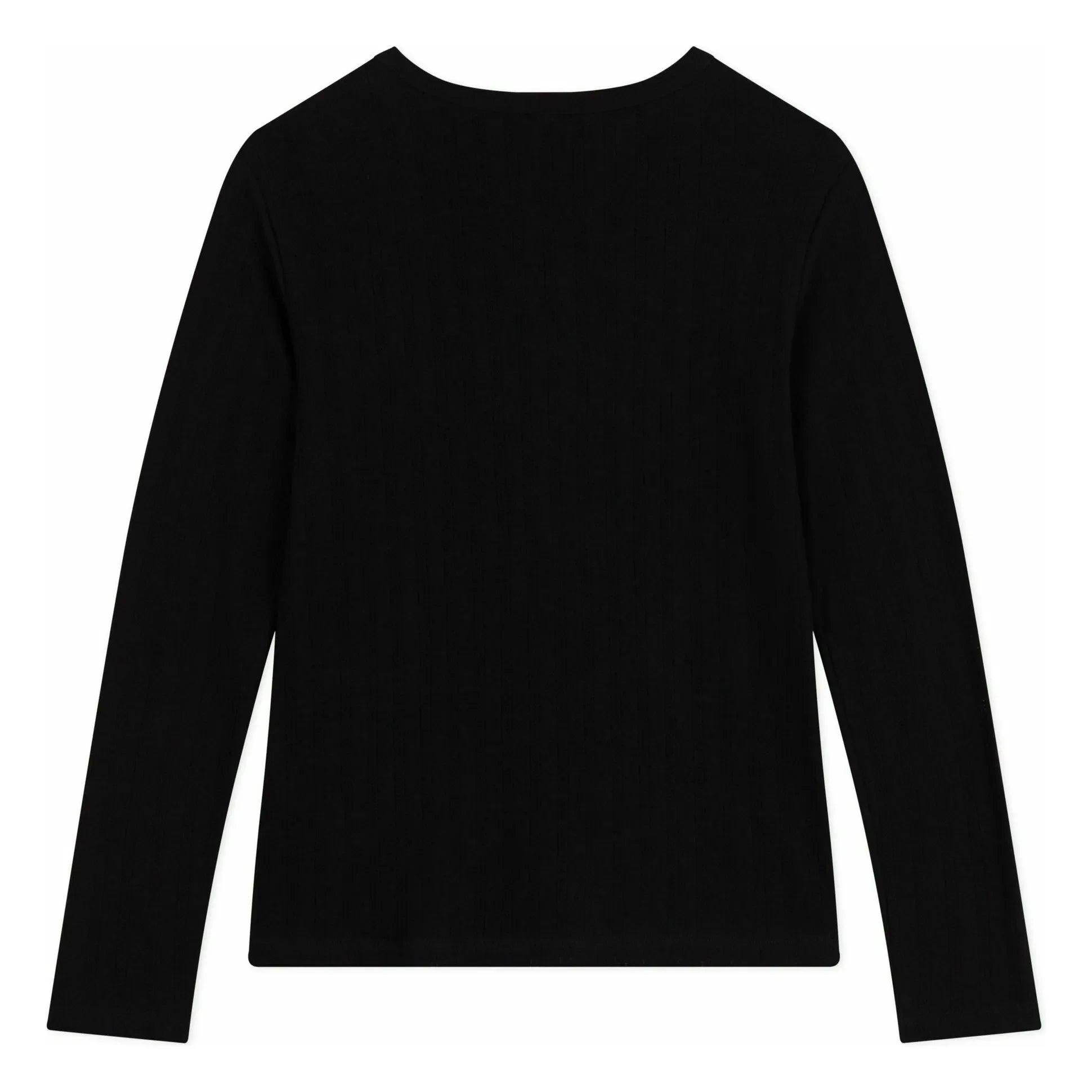 Petit Bateau – T-Shirt aus Bio-Baumwolle mit Ajourmuster | Schwarz