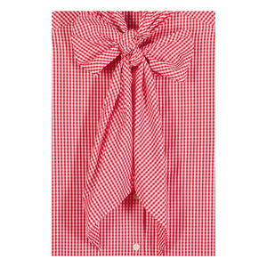 Maria de la Orden - Masalsı Pamuklu Gingham Bluz | Kırmızı