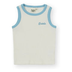 Goldie + Ace - Geripptes Kontrast-Tanktop | Weiß