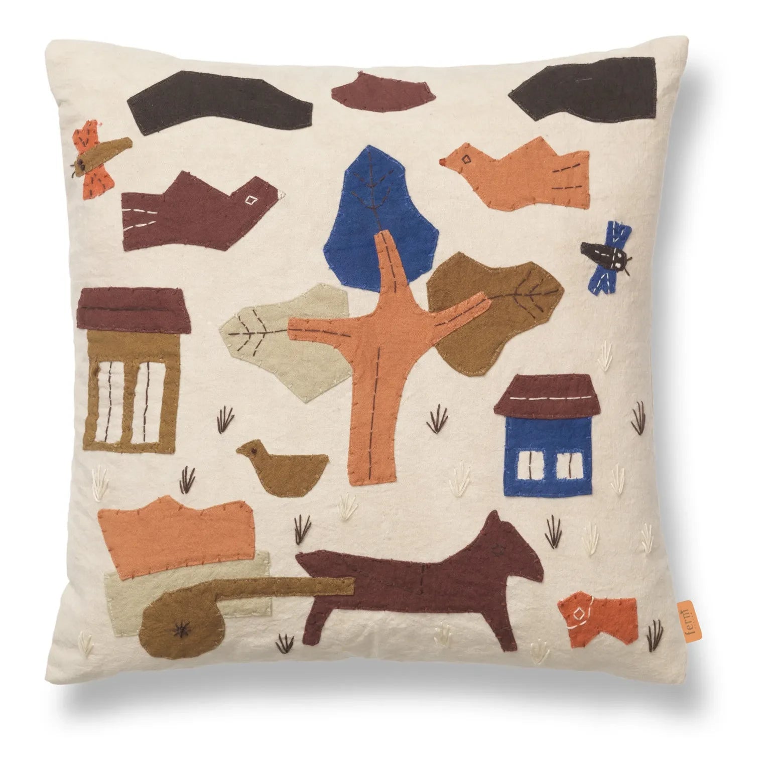 Ferm Living Kids - Village yastık | Kirli beyaz