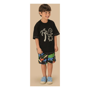 Fabula - Palm tree T-shirt | Siyah