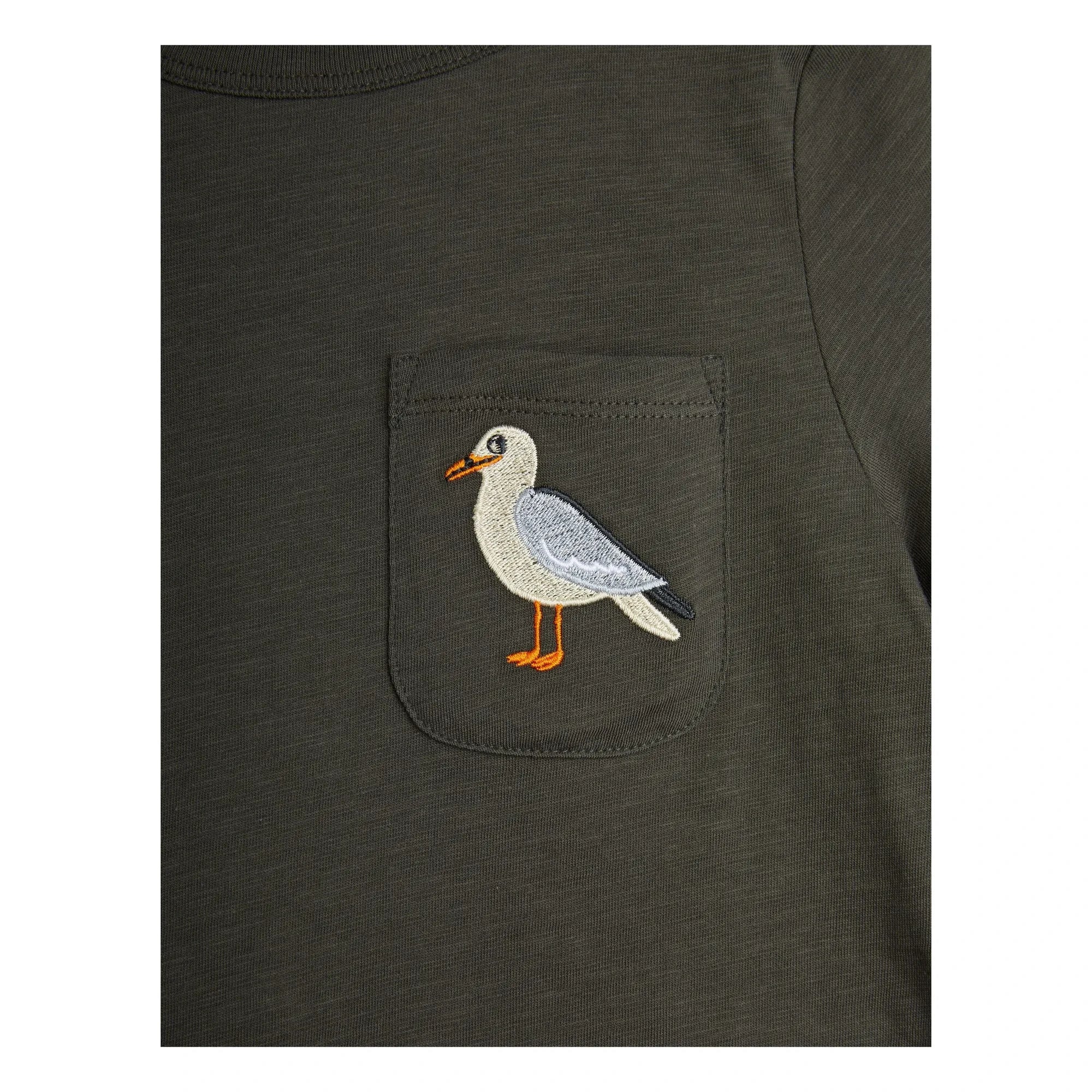 Mini Rodini - Seagull Tişört Organik pamuk | Siyah