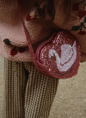 Konges Sløjd - Pailletten-Schwan-Tasche | Rosa