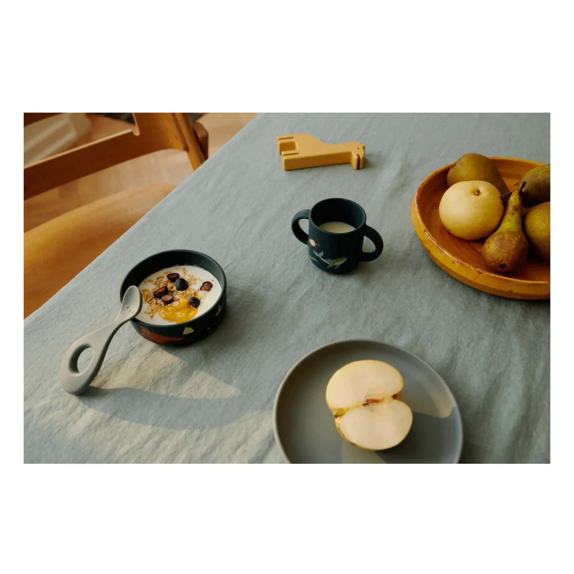 Liewood - Vivi silikon yemek takımı - 4'lü set | Arctic Sea/Ocean view