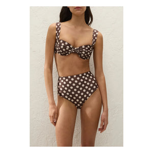 Faithfull the Brand - Polka Dot Top Swimsuit | Chocolate