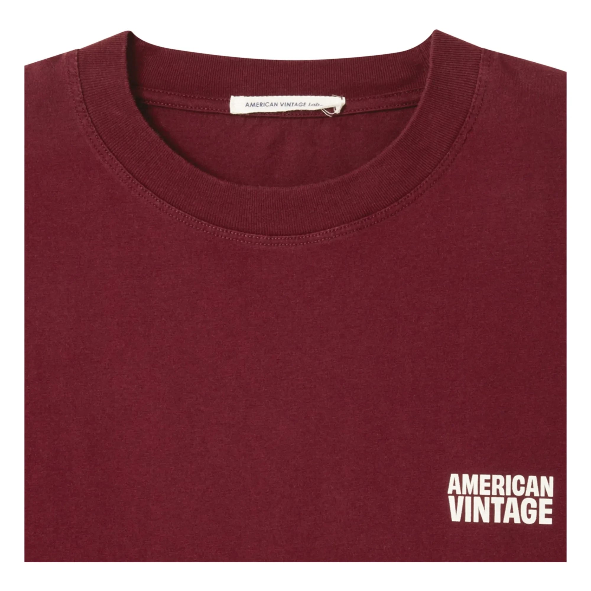 American Vintage - Gixy bisiklet yaka tişört | Bordo