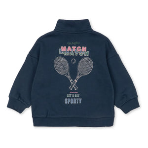 Konges Sløjd - Lou Organic Cotton Fleece Zip-Up Sweatshirt | Dark Blue