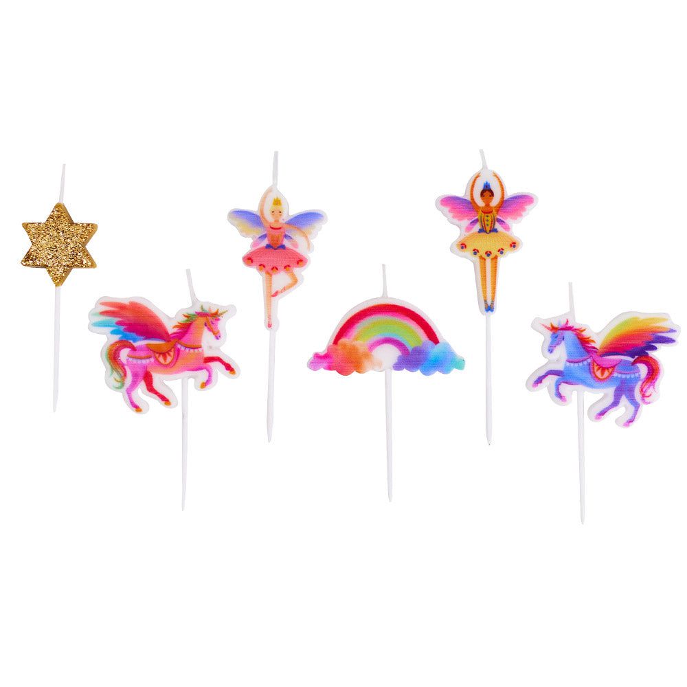 Party Pieces - Unicorn 5li Parti Mumu-Dinossi