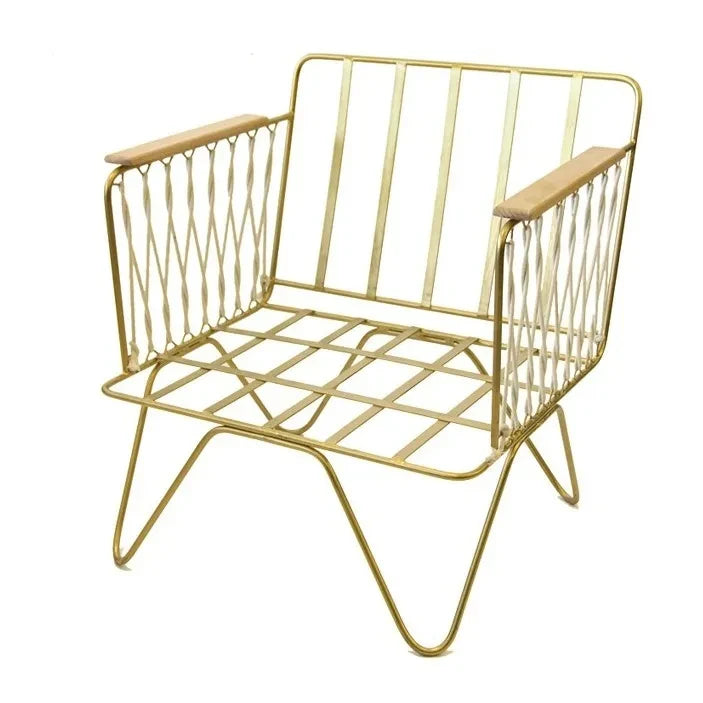 Honoré - Brushed Brass Croisette Armchair - Velvet | Ivory