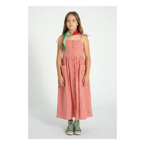 Piupiuchick - Gingham Organic Cotton Maxi Dress | Red